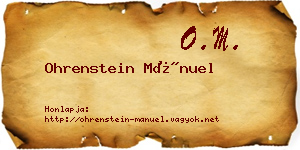 Ohrenstein Mánuel névjegykártya
